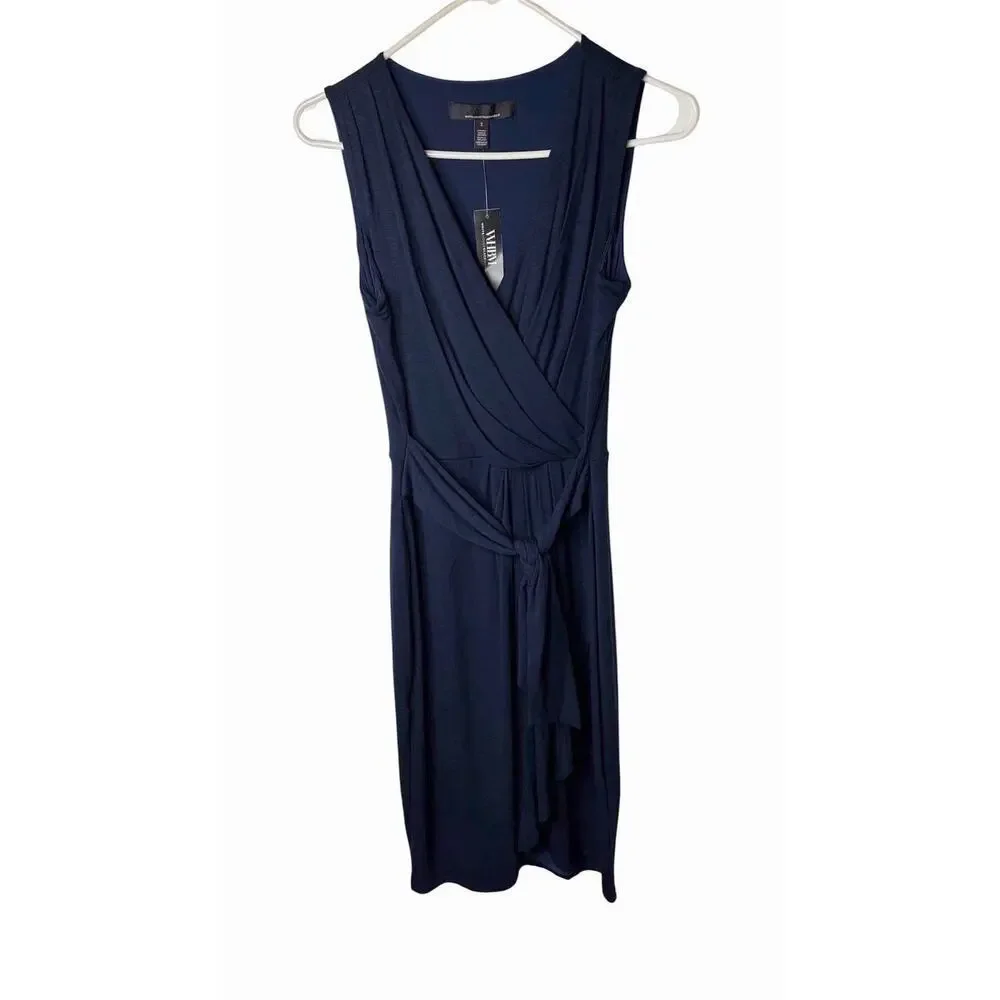 NWT $130 White house black market Dress Sleeveless Wrap Dress Womens WHBM 2